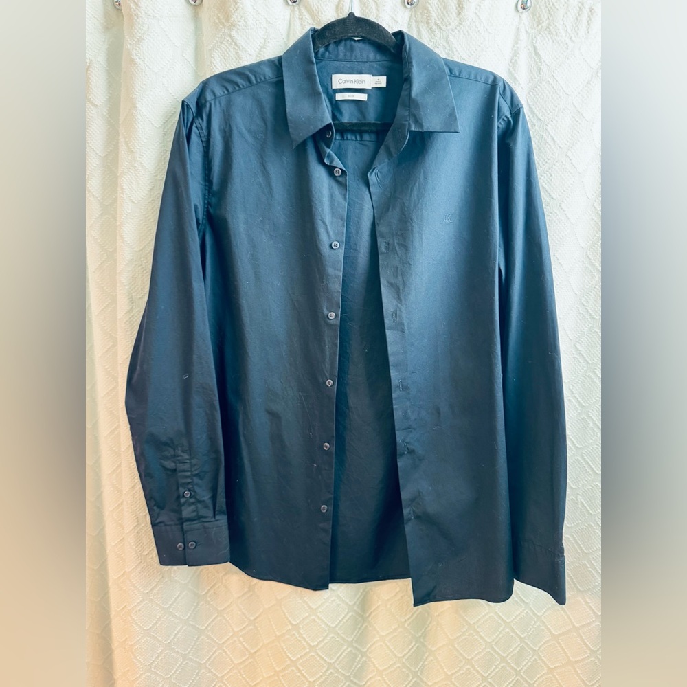 Calvin Klein Men's Dark Blue Dress Shirt